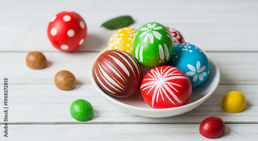 Fototapeta premium Easter Eggs Minimal Pastel Composition
