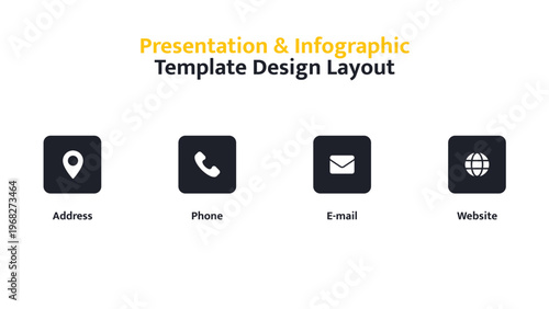 Essential contact information icons for modern business presentations and digital infographics