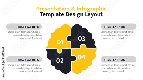 Four puzzle pieces arranged in a square shape with numbers representing various steps
