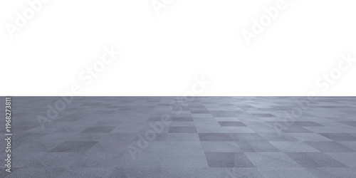 3d rendering empty gray asphalt floor leading to white background