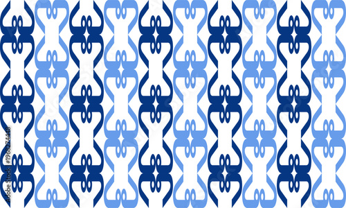 Seamless pattern with rhombuses vintage two tone blue diamond line net, with squares block arrange as wall design for fabric print, wallpaper, background, vertical strip ribbon