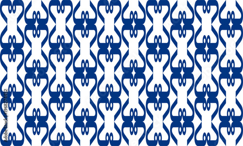 Seamless pattern with rhombuses vintage in white and blue diamond line net, with squares block arrange as wall design for fabric print, wallpaper, background, vertical strip