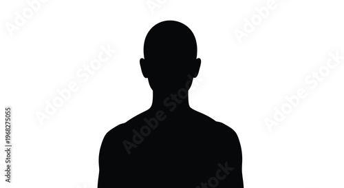 A stark silhouette of a man s head and shoulders against a bright white background