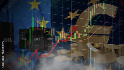 Bilde på lerret Europe Oil prices rise as market trends fluctuate and production impacts economy