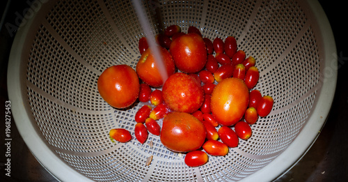 Tomatoes  Being Washed in Sink 