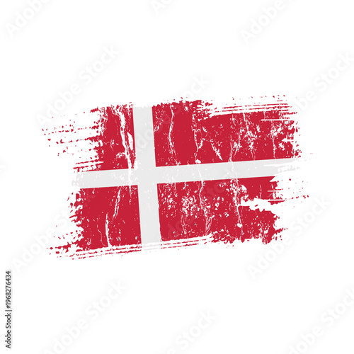 Denmark flag with grunge effect - vector illustration