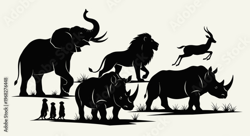 African Wildlife Silhouettes Collection.