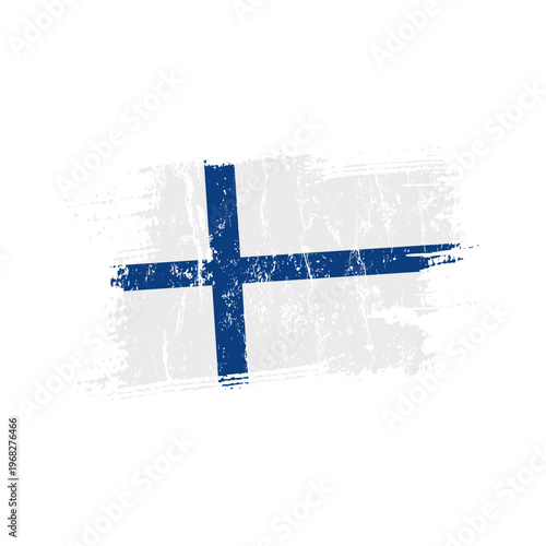 Finland flag with grunge effect - vector illustration