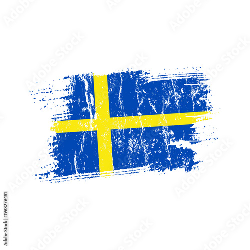 Sweden flag with grunge effect - vector illustration