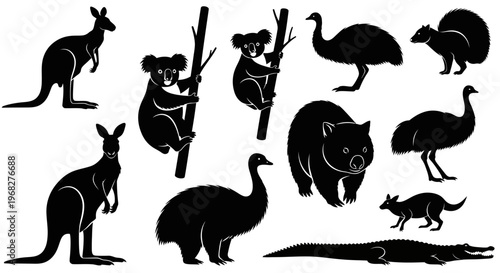 Australian Wildlife Silhouettes Collection.