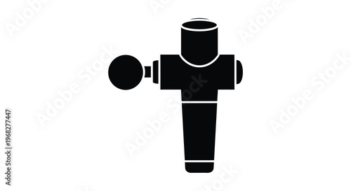 A simple black silhouette depicts a faucet or valve with a handle and spout high quality