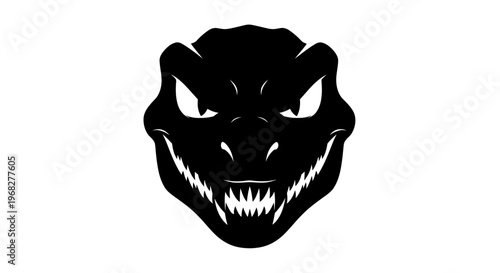 Fierce Alligator Head Silhouette with Sharp Teeth.