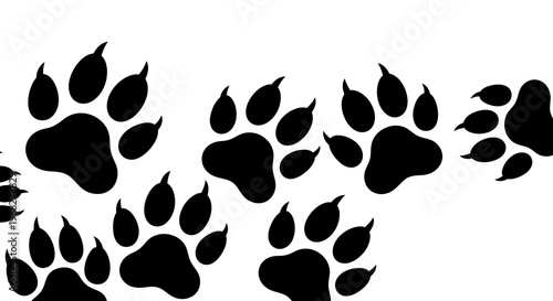 Black paw prints on a white background.