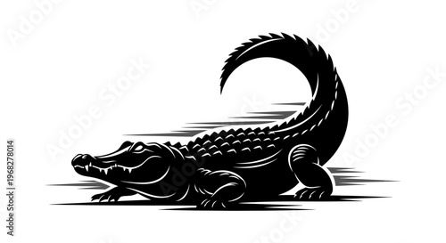 Powerful Alligator Silhouette Captures Wild Nature and Strength.