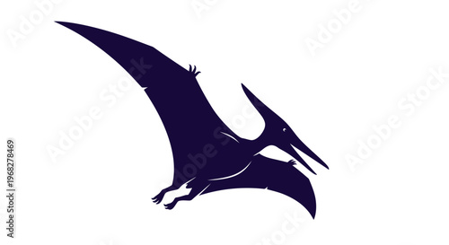 Majestic Pterodactyl Silhouette Soaring Through the Sky.