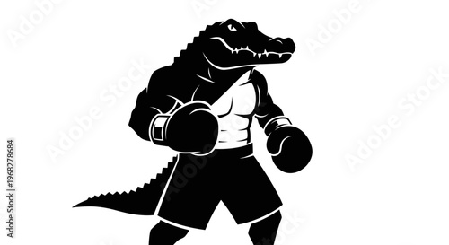Powerful Alligator Boxer Ready for Fight.