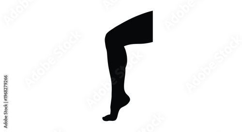 A stark silhouette depicts a single human leg showcasing form and profile in black high quality