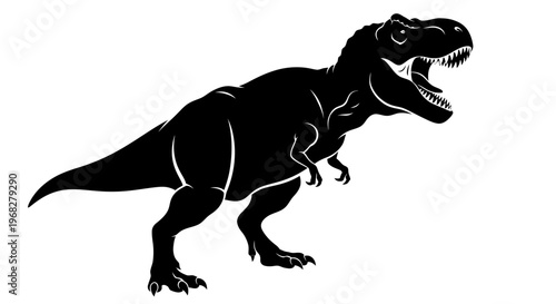 Powerful Tyrannosaurus Rex silhouette illustration.