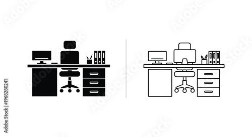 Modern Home Office Setup Ideas & Designs Vector