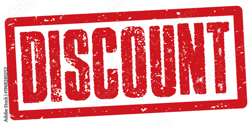 Discount red bold text grunge stamp