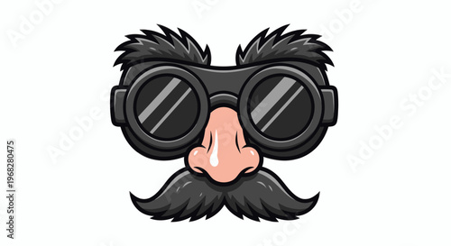 Disguise with glasses, mustache, and nose icon for costume or prank