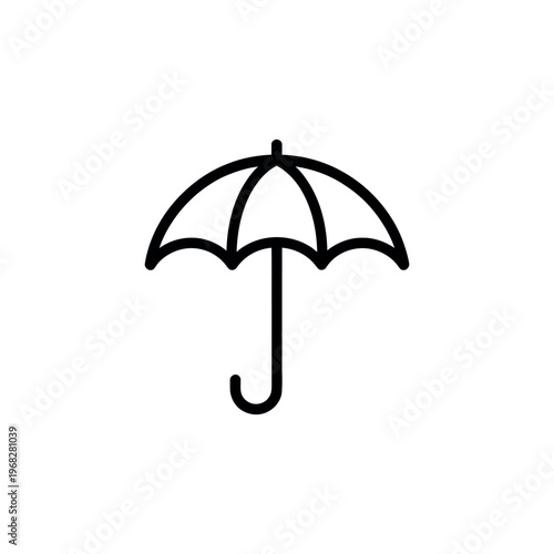 Single black outline umbrella icon on a white background
