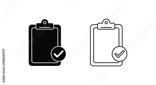 Clipboard Checklist Templates & Task Trackers for Productivity Vector