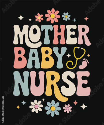 mother baby nurse cute maternity nurse t shirt design