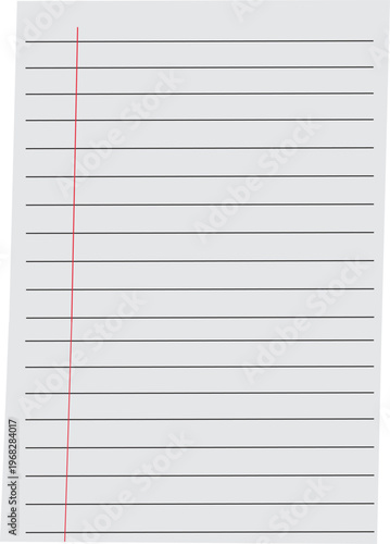 Fotografía Realistic Register Page Paper Isolated on White Background