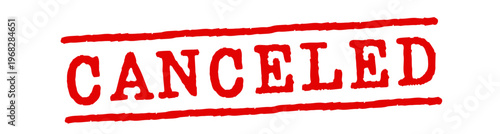 Text "Canceled" (UK) on red stamp	