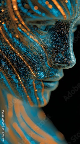 Futuristic ai: visualizing the future with data-driven insights. Communication network. Intricate code and circuits: ai's futuristic heads-up display. Online networking. Network signals.