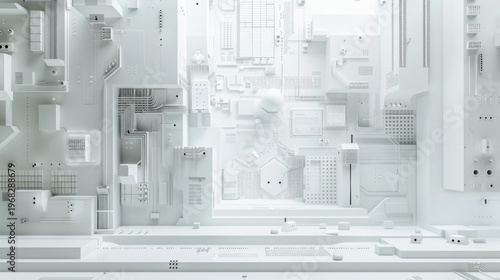 elegant minimal tech circuit background in white
