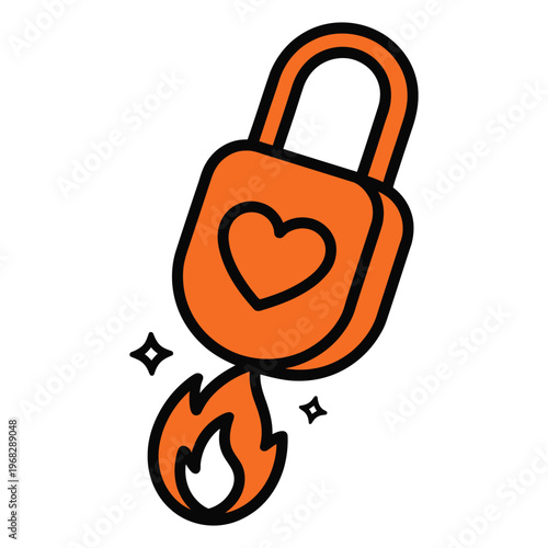 Keychain with key ring and a pendant house with heart locket, hand drawn vector illustration in black and white