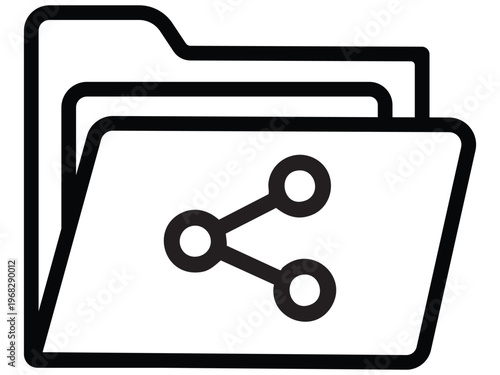 Modern vector illustration of shared folder icon