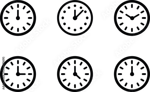 Minimal Clock Vector Icon set