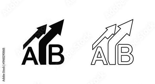 Innovative AB Logo Designs with Growth and Success Trends Vector