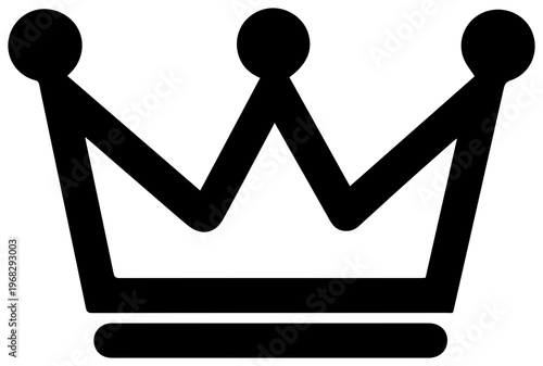 Simple black outline icon representing a minimalist crown symbolizing royalty leadership success and achievement perfect for graphic design web icons and branding elements