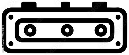 Minimalist black outline icon representing a spirit level tool with three visible bubble vials symbolizing precision measurement and construction accuracy on a clean white