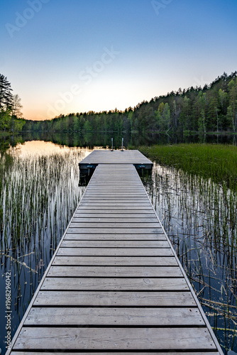 beautiful summer landscape at sunset