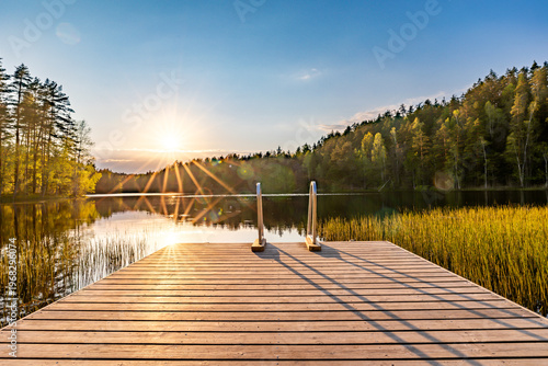 beautiful summer landscape at sunset
