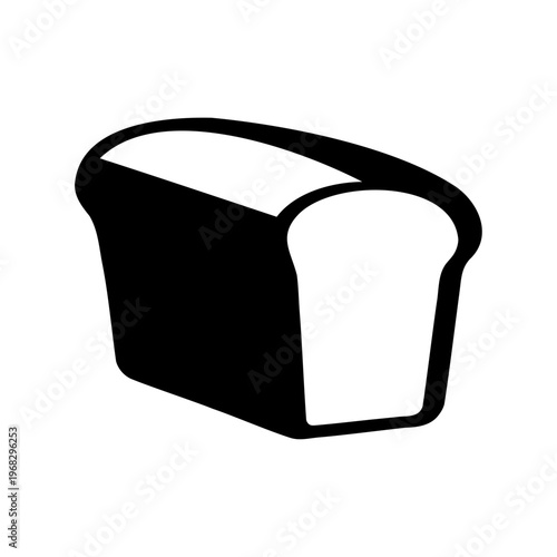 Minimalist monochrome illustration of a sliced loaf of bread on white backdrop