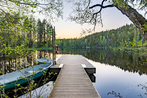 beautiful summer landscape at sunset