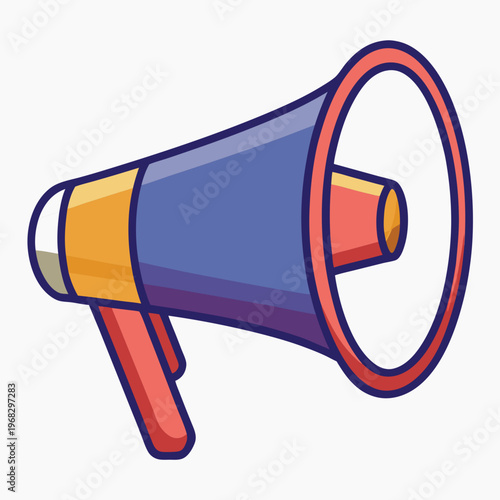 Colorful megaphone icon symbolizing important announcements and public communication