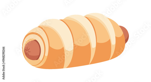 A delicious baked pastry filled with a savory sausage, perfect for a quick snack or meal