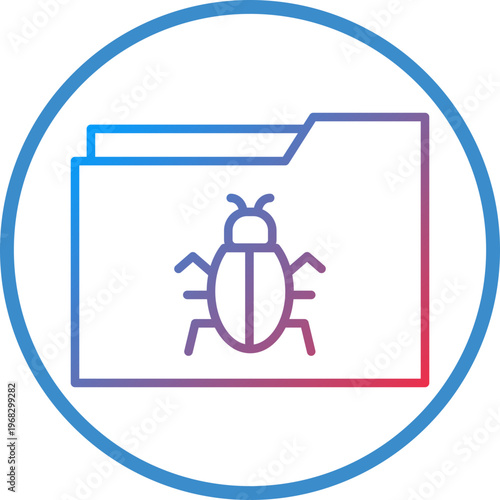 Infected Folder Line Icon Style