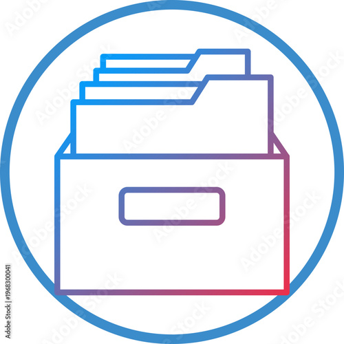 File Drawer Line Icon Style