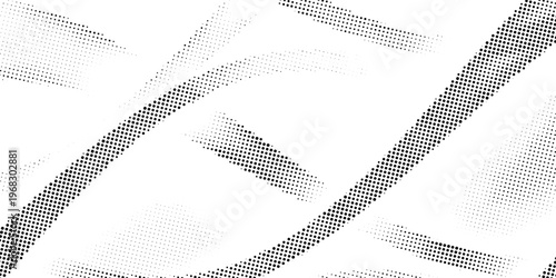 Monochrome gradient halftone dots background. Vector illustration. Big wave