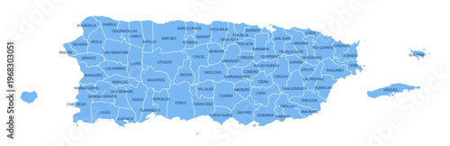 Photos Puerto Rico County Map, Detailed Vector Illustration of USA Administrative Bound
