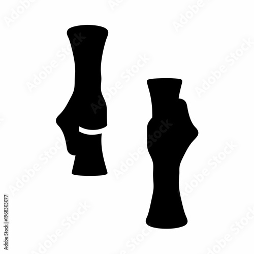 Abstract artistic rendering of two human fingers with simplistic and basic design