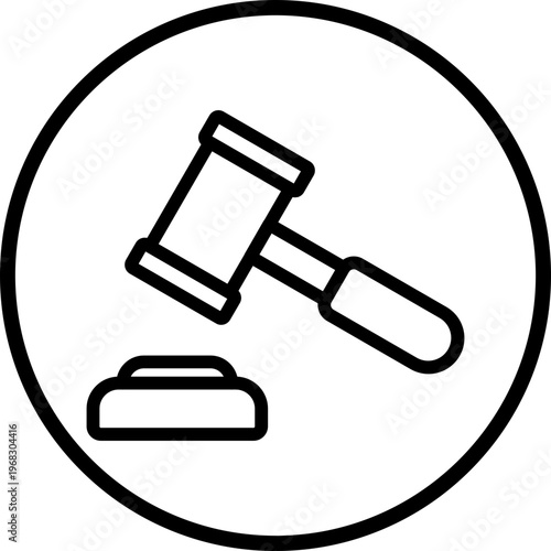 Gavel Line Icon Style